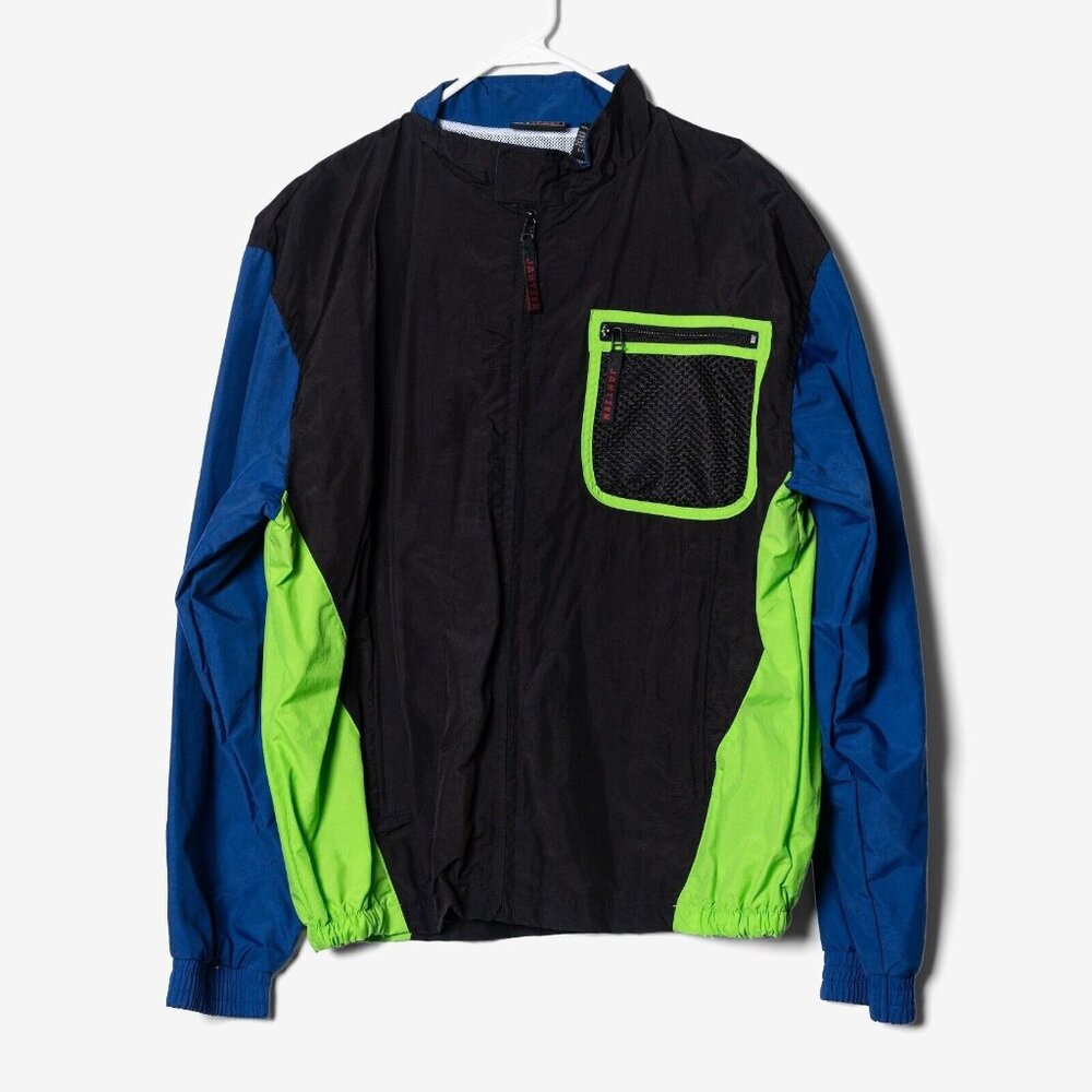 Vintage Deadstock 90s Jantzen Mens Large Windbreaker Jacket Colorblock NOS